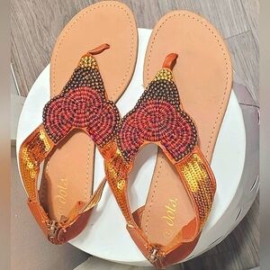 Dots Women's Beaded Sandals  Size 7 🌴